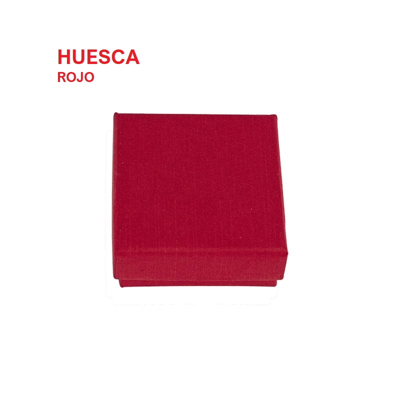 Caja HUESCA roja, pendientes 50x50x23 mm.